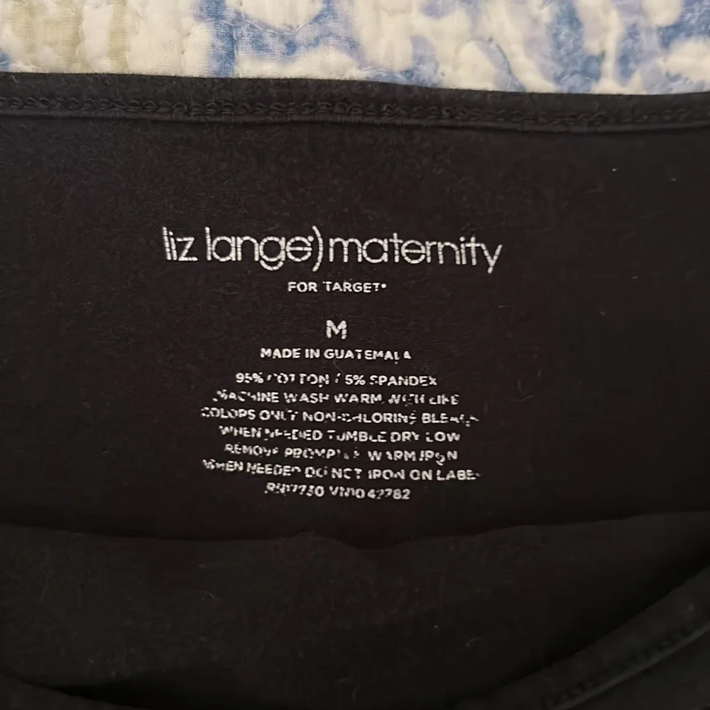 Liz Lange Maternity for target black 95% cotton/5% spandex camisole/tank top. M - Picture 3 of 5